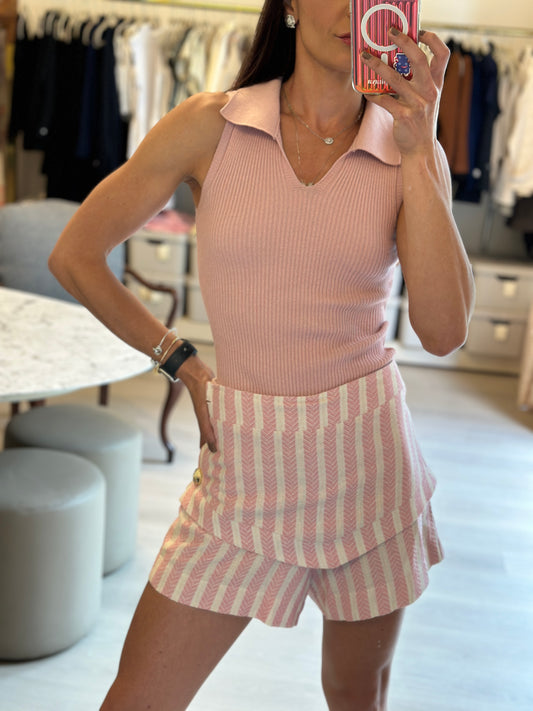 regata polo tricot rosa