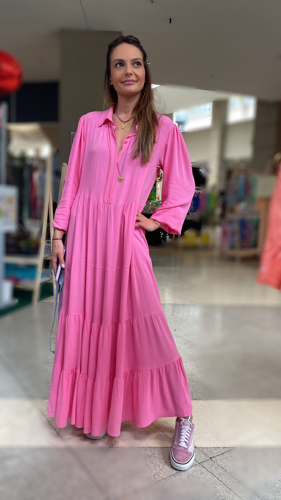 Vestido longo Bia Pink